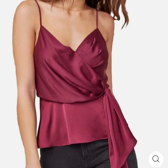 NWOT ASTR TAUPE Nile wrap satin top - Picture 1 of 9